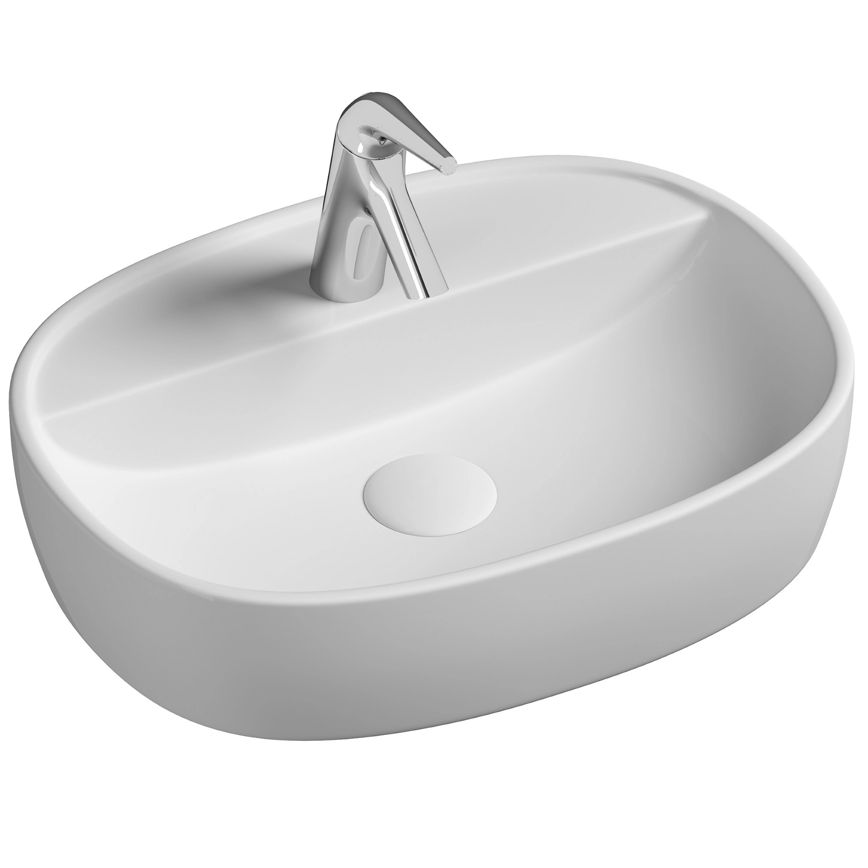 Умывальник чаша накладная овальная CeramicaNova Element 50x38, CN6036