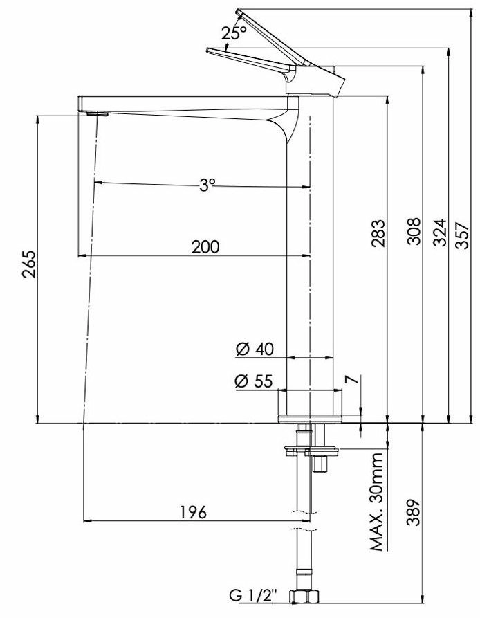 Смеситель для раковины Remer Slash золото брашированное, SL11LBG