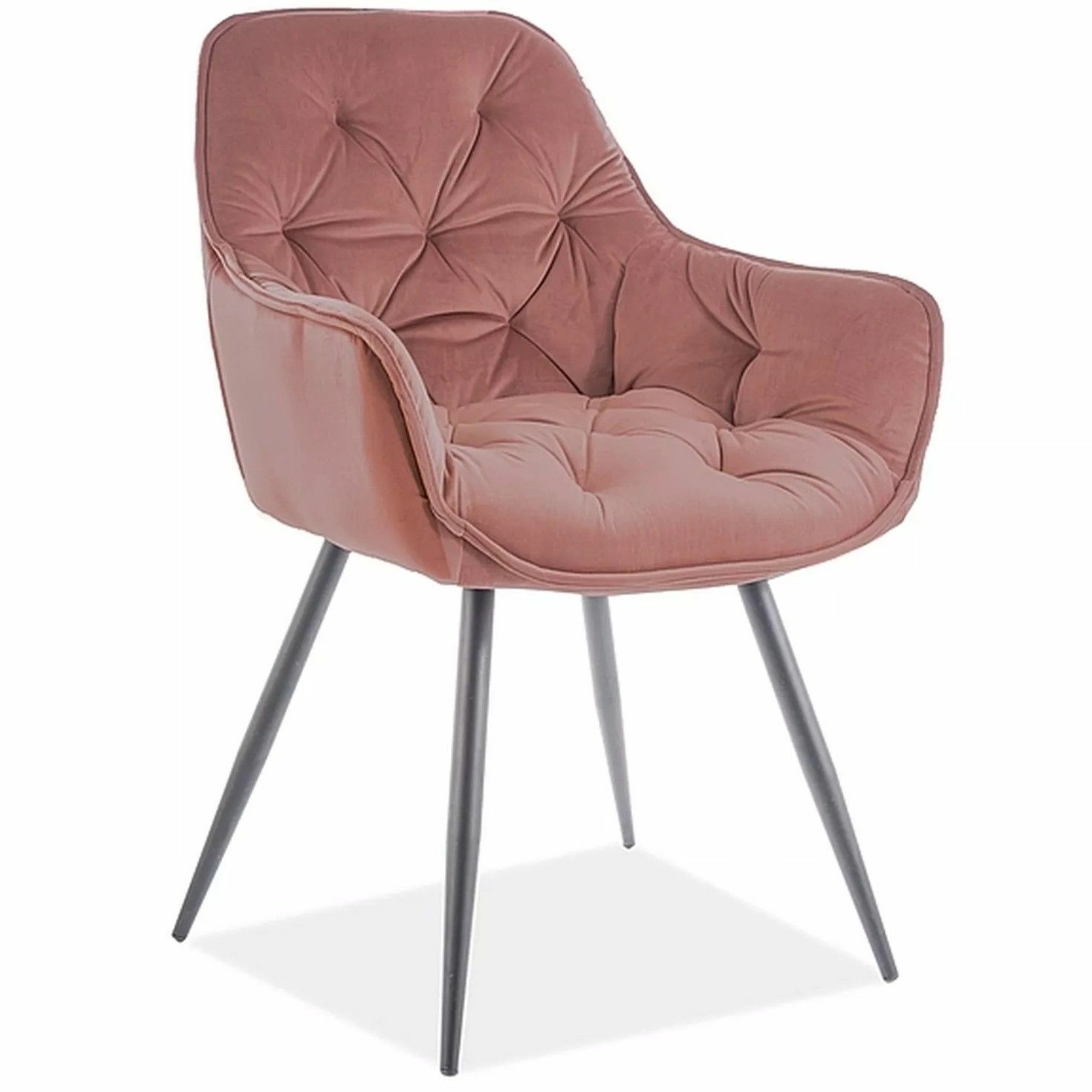 Стул Signal Cherry Velvet Bluvel 52 античный розовый/черный мат, CHERRYVCRA