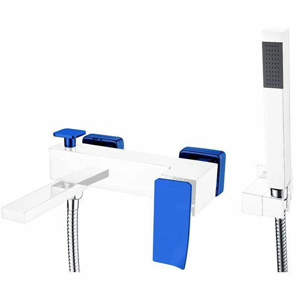 Смеситель для ванны встроенный Boheme Q2 White/Ultramarine, 143-WUW.2