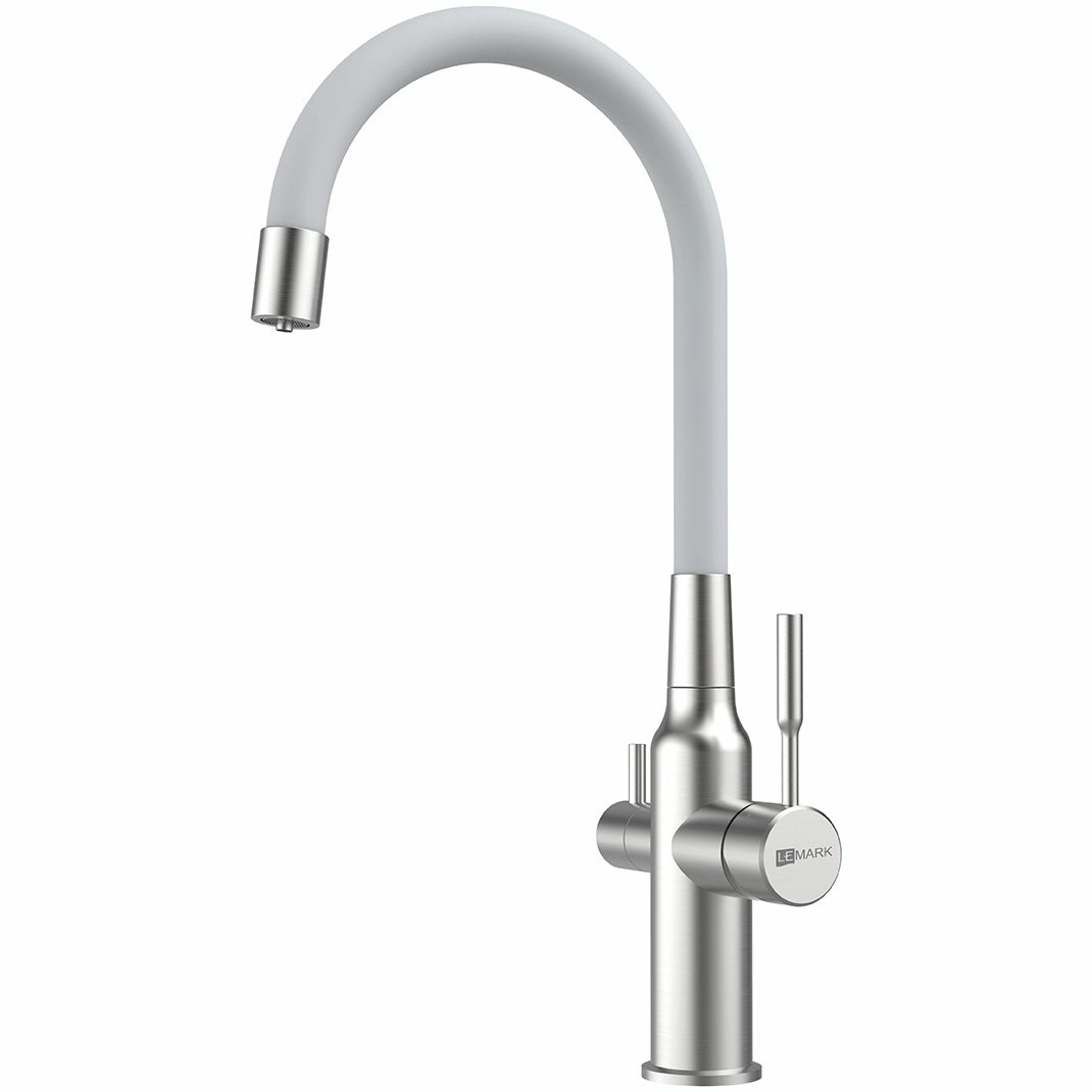 Смеситель для кухни с подключением к фильтру Lemark Expert, LM5083S-White