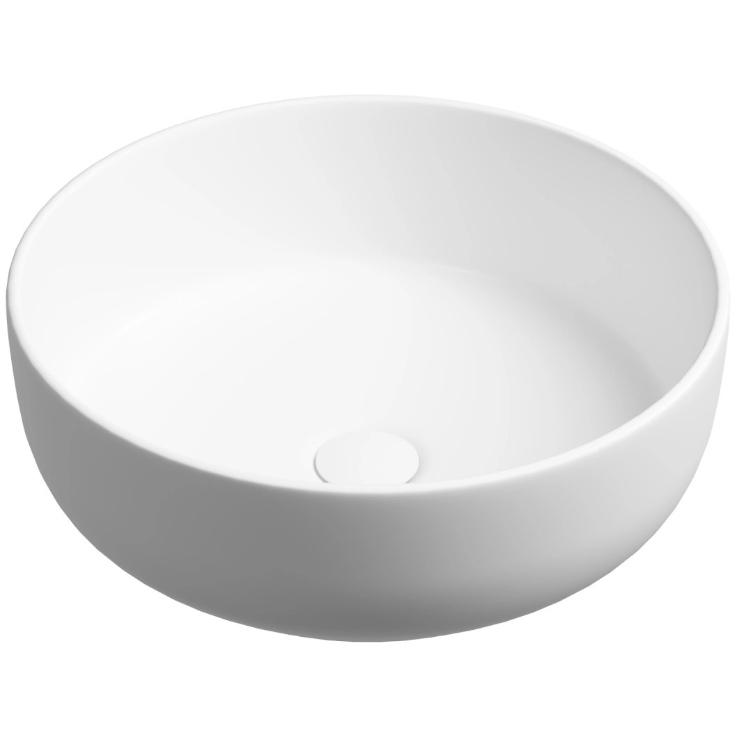 Умывальник чаша накладная круглая CeramicaNova Taycan 37.5x37.5, CN12003MW