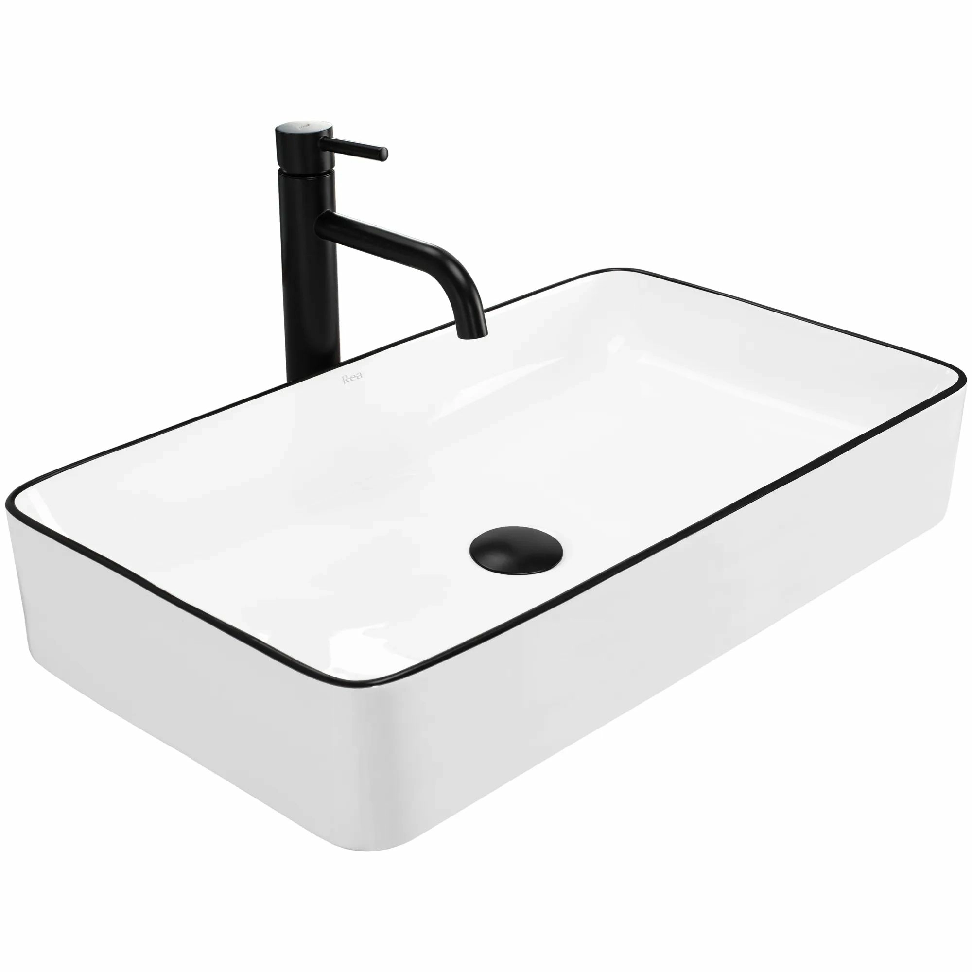 Умывальник Rea Denis Black Edge 61.5x35, REA-U6513