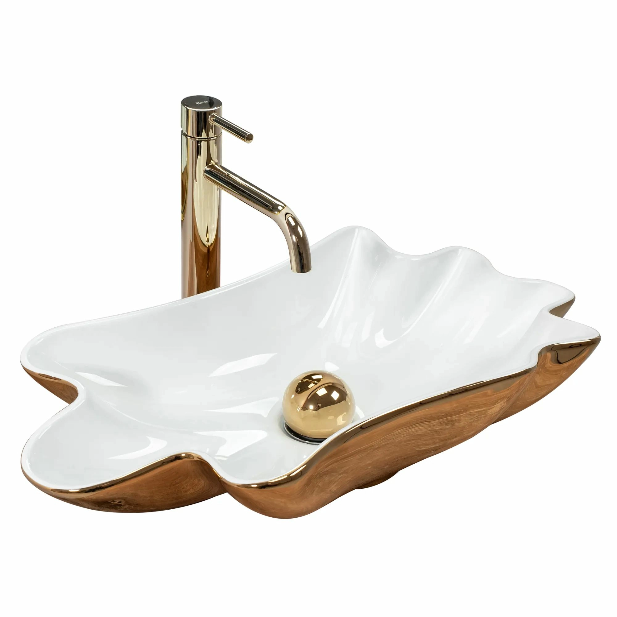 Умывальник Rea Infinity White/Gold 62x33, REA-U3400