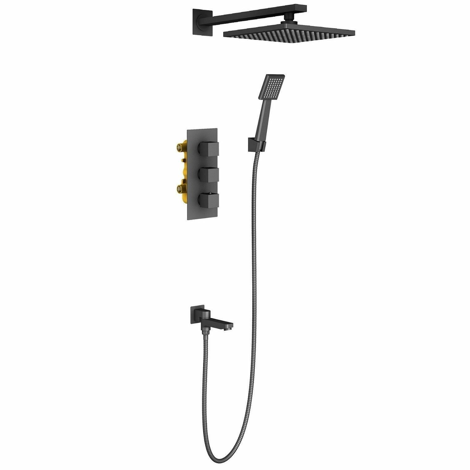 Душевая система Timo Tetra-Thermo Black, SX-0199/03SM