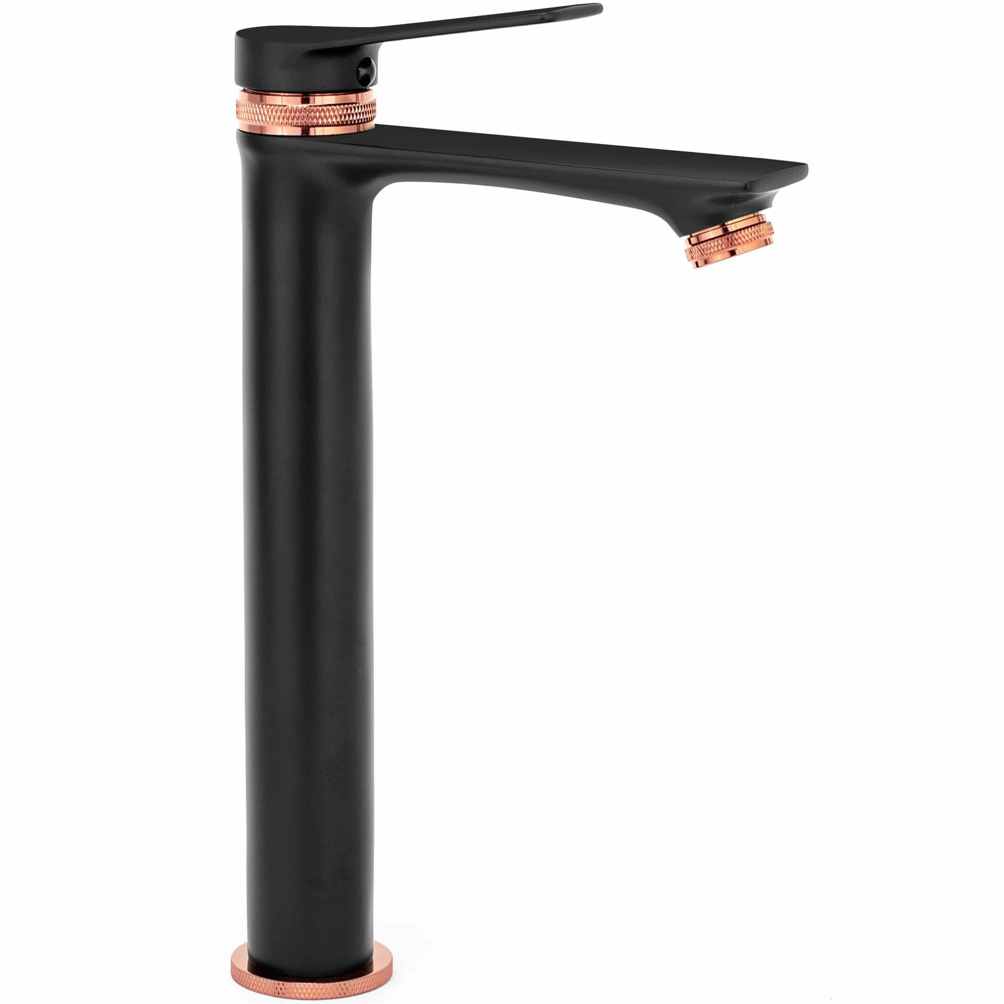 Смеситель для умывальника высокий Rea Viral Black/Rose Gold, REA-B2026