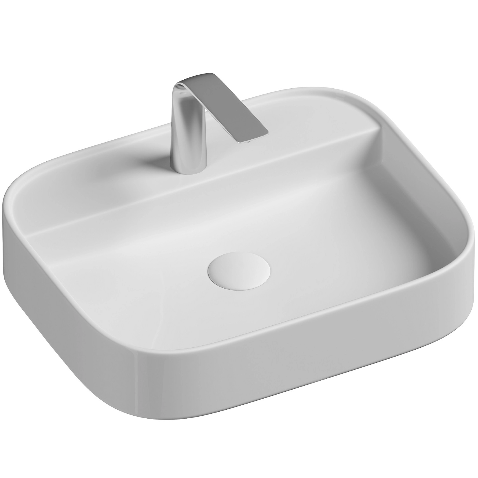 Умывальник чаша накладная прямоугольная CeramicaNova Element 55x45, CN6034