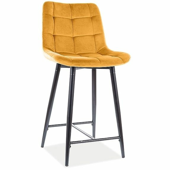 Стул барный Signal Chic H-2 Velvet Bluvel 68 карри/черный, CHICH2VCCU