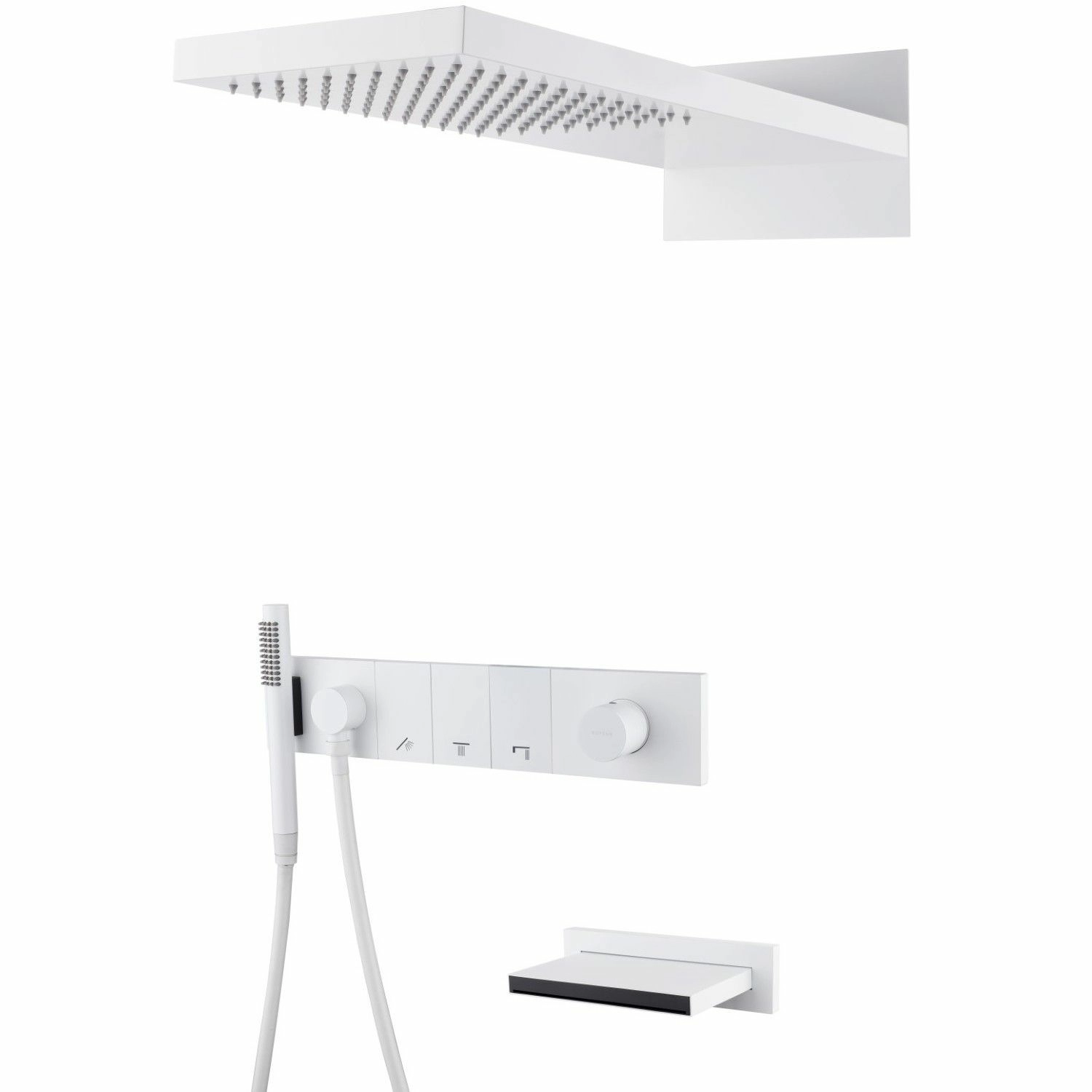 Встроенная душевая система с изливом Boheme Zodiac Matt White, 132-2-MW