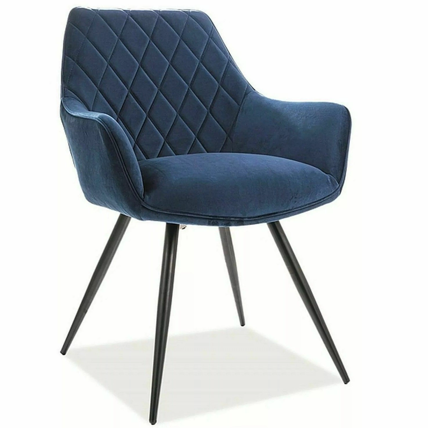 Стул Signal Linea Velvet Bluvel 86 темно-синий/черный мат, LINEAVCG