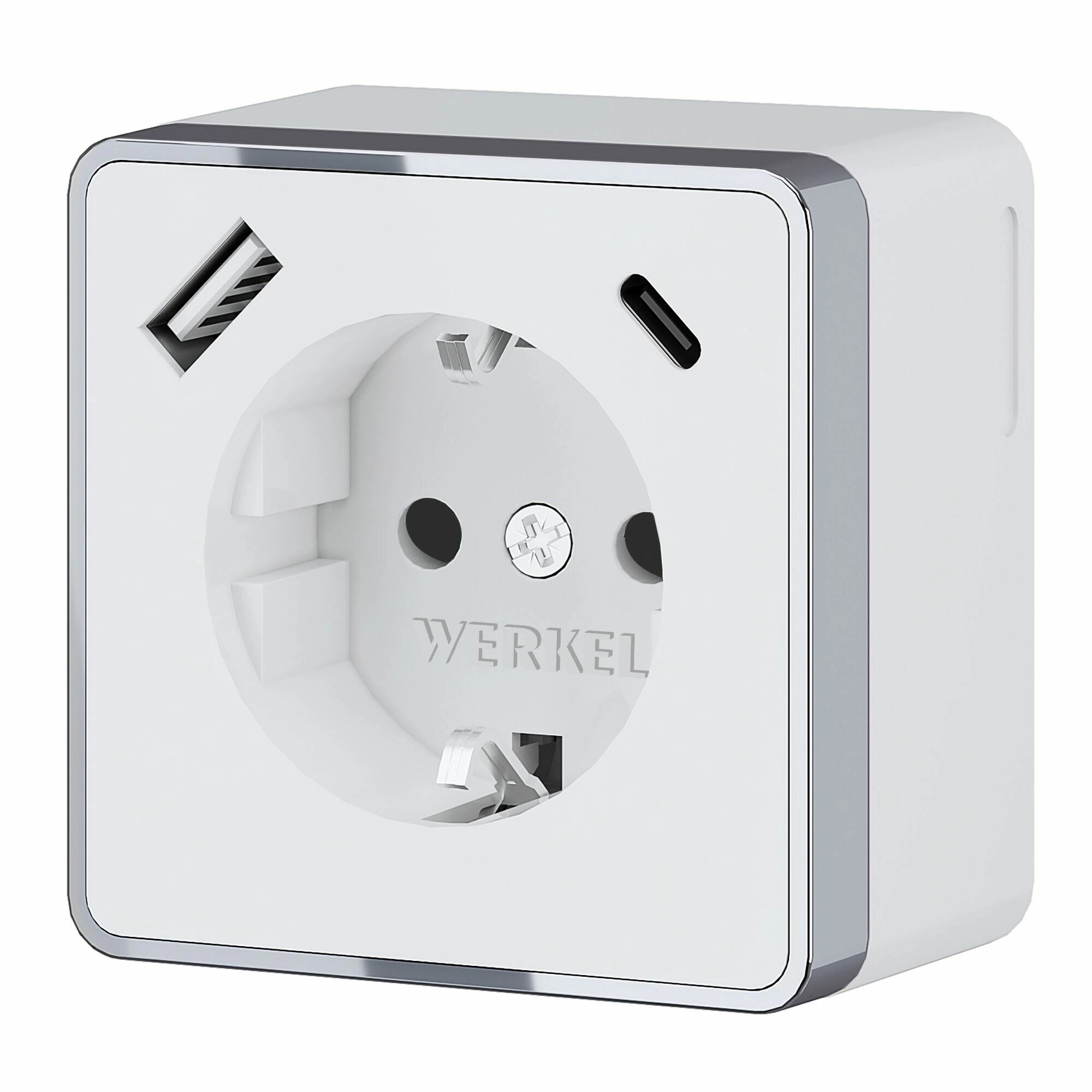 Розетка с заземлением, шторками и USB тип А+С Werkel Gallant W5071701 (белый)