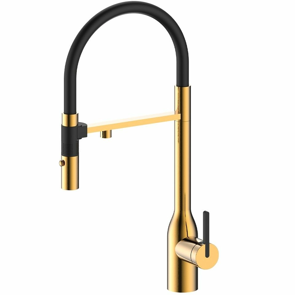 Смеситель для кухни Paulmark Magneto One брашированное золото, Ma213188-BG