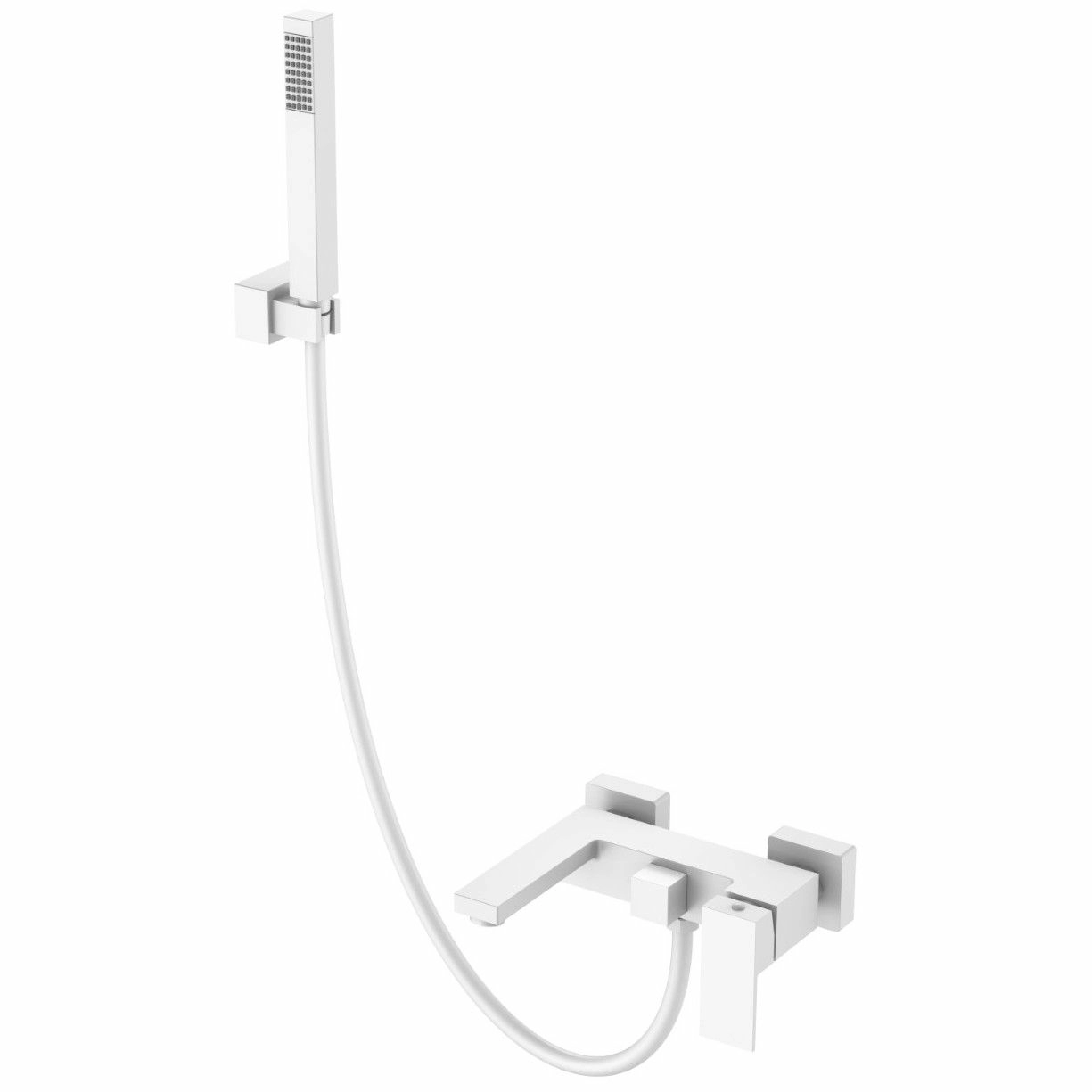 Смеситель для ванны Boheme Qubic Matt White, 473-MW