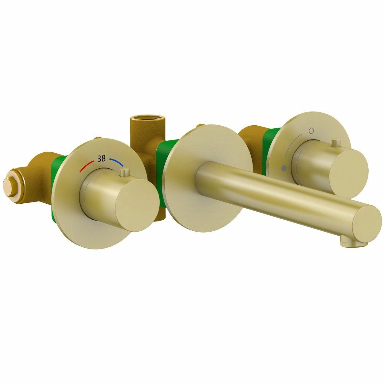 Смеситель для раковины встроенный с термостатом Timo Saona Brushed Gold, 2382/17SM