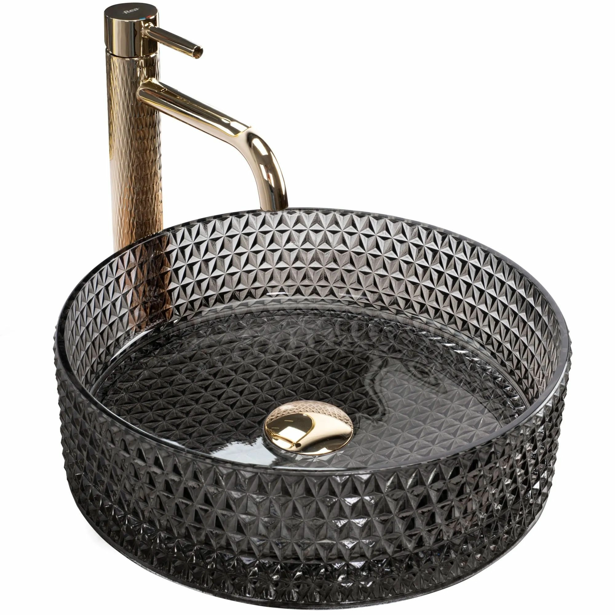 Умывальник Rea Cristal Black 35.5x35.5, REA-U9671