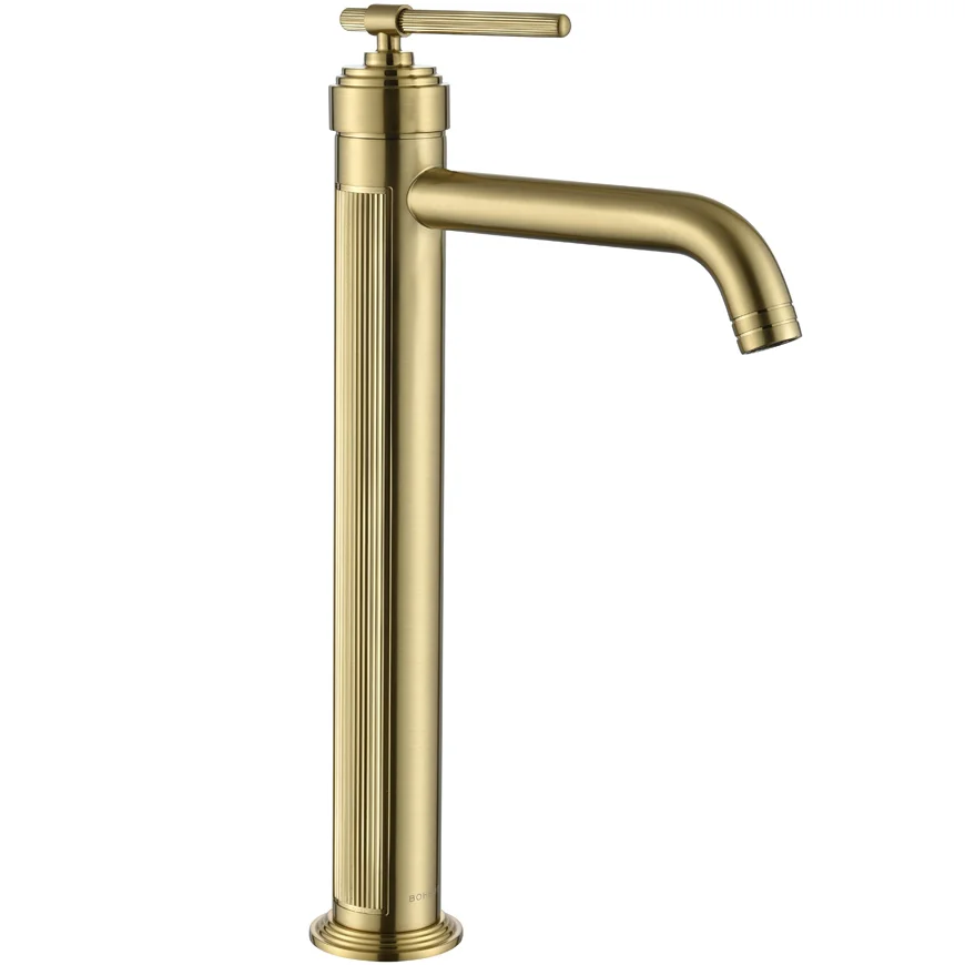 Смеситель для умывальника высокий Boheme Eterna Matt Gold, 172-MG