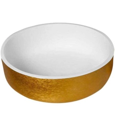 Раковина накладная Boheme Corian 41.5x41.5 Solid Gold, 819-G