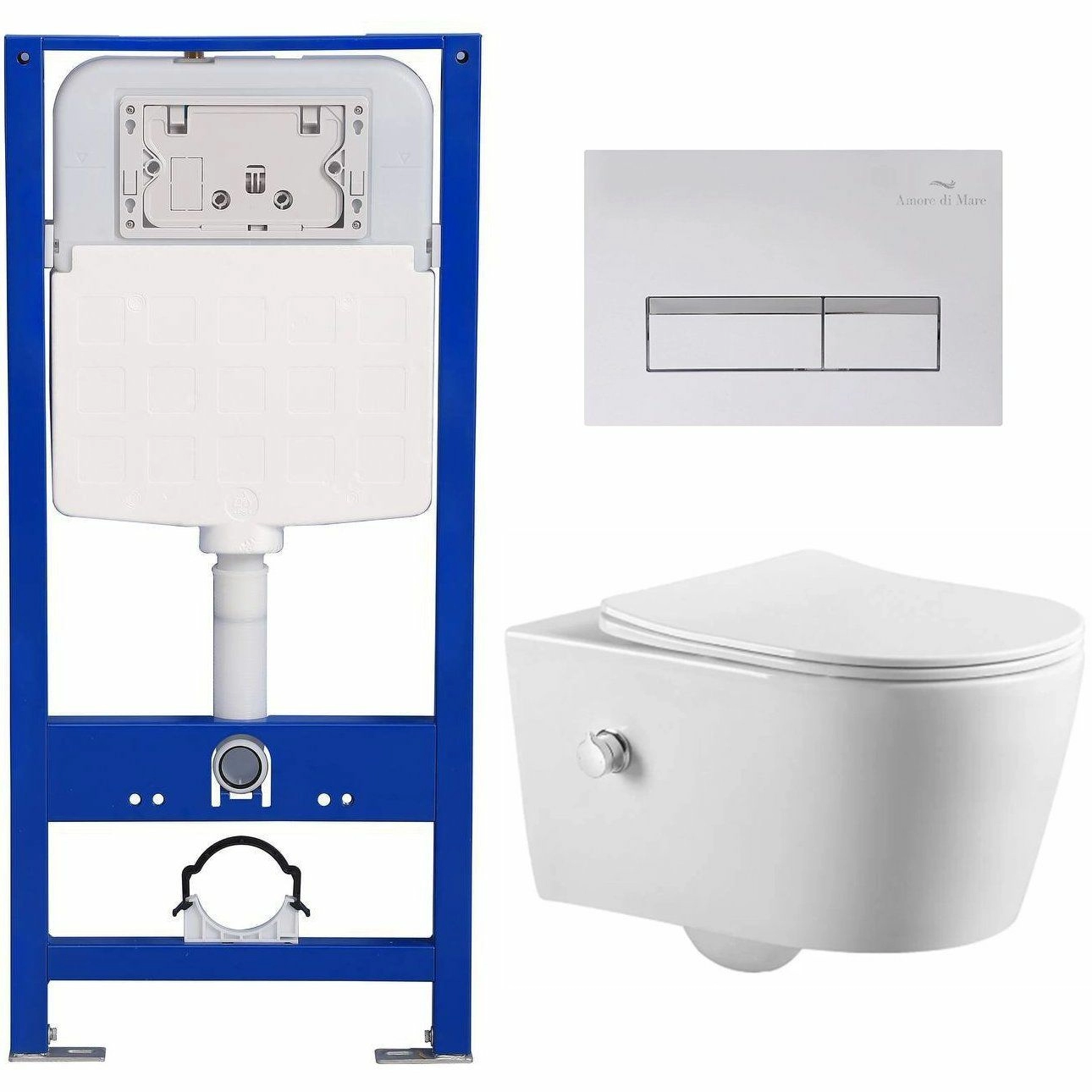 Комплект Amore di Mare QuickFit 50114 и клавиши 404W с унитазом Temo Bidet P322X, QF404W322X