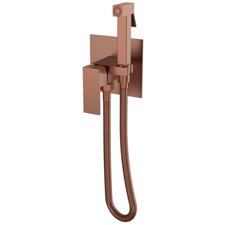 Смеситель гигиенический Boheme Qubic Bronze Brushed, 477-BRB