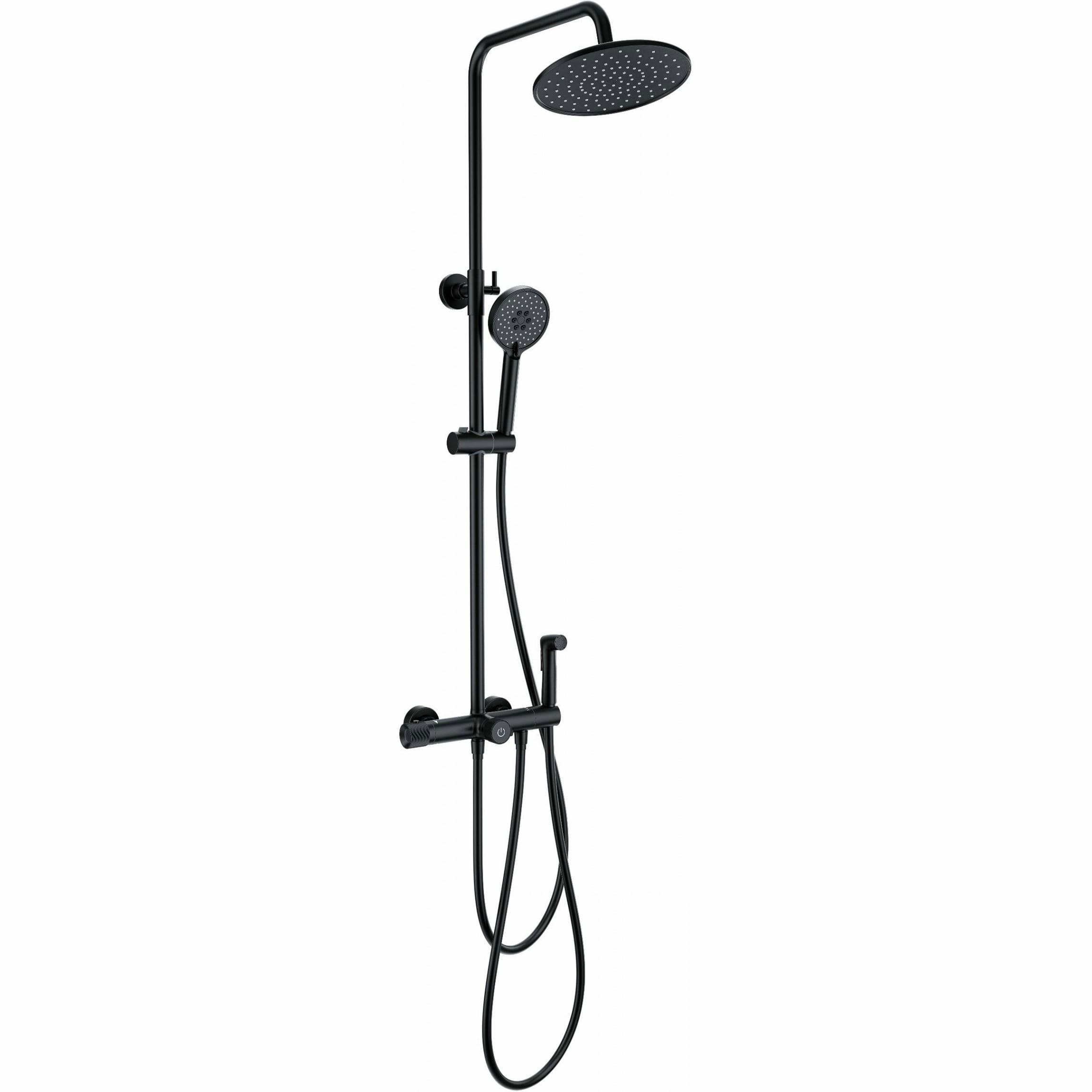 Душевая система с термостатом Wonzon & Woghand черный матовый, WW-B3097-A-MB