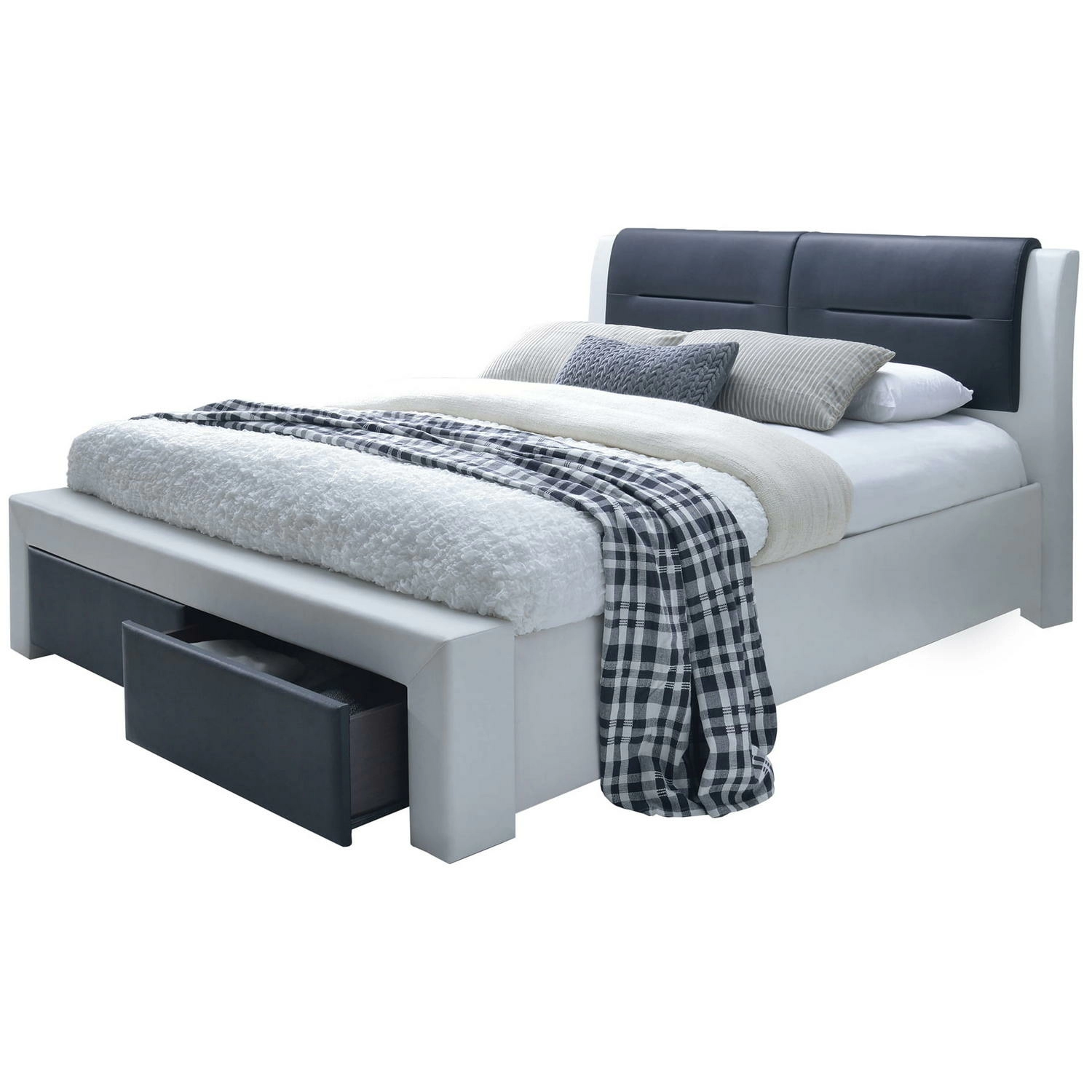Кровать Halmar Cassandra-S белый/черный 140/200, V-CH-CASSANDRA_S_140-LOZ