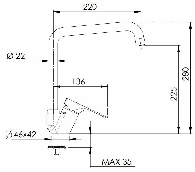 Смеситель для кухни Remer Class Line хром, L42U