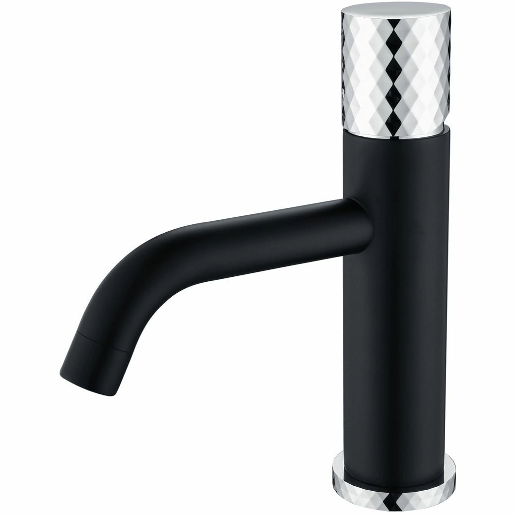 Смеситель для умывальника Boheme Stick Diamond Black/Chrome, 121-BCR
