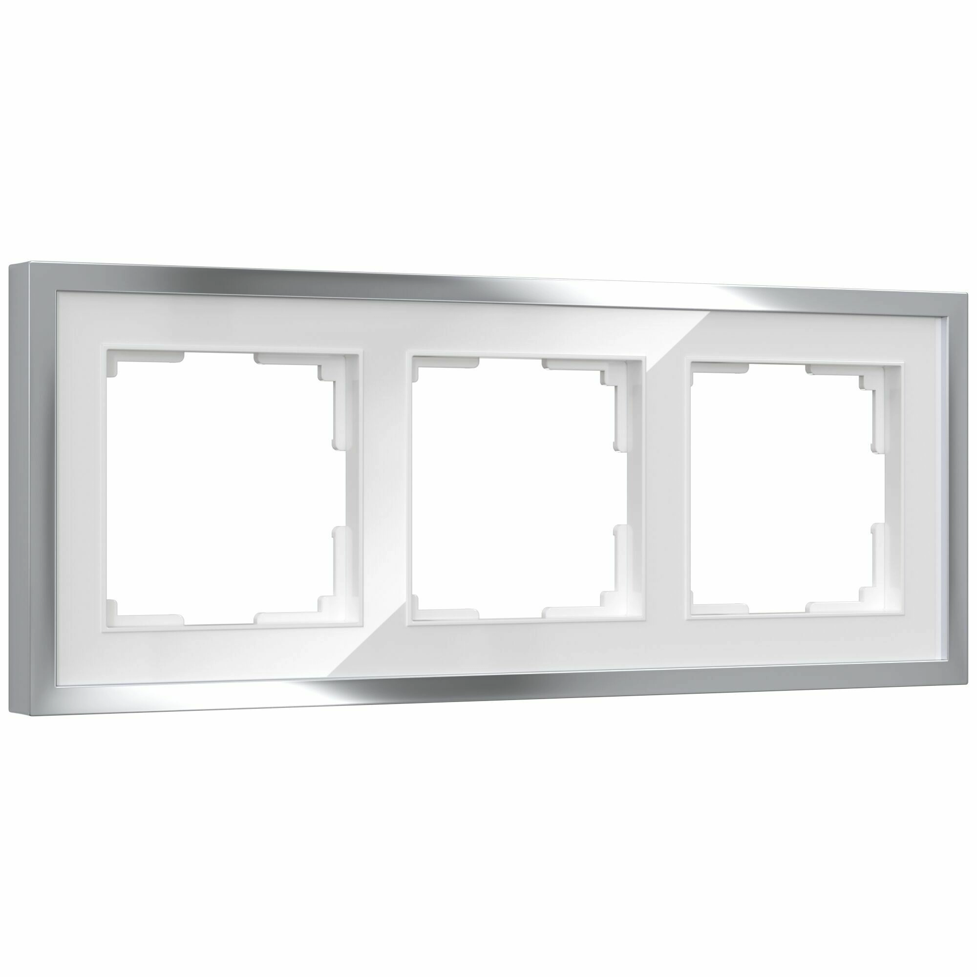 Рамка на 3 поста Werkel Baquette W0032850 (белый/серебро)