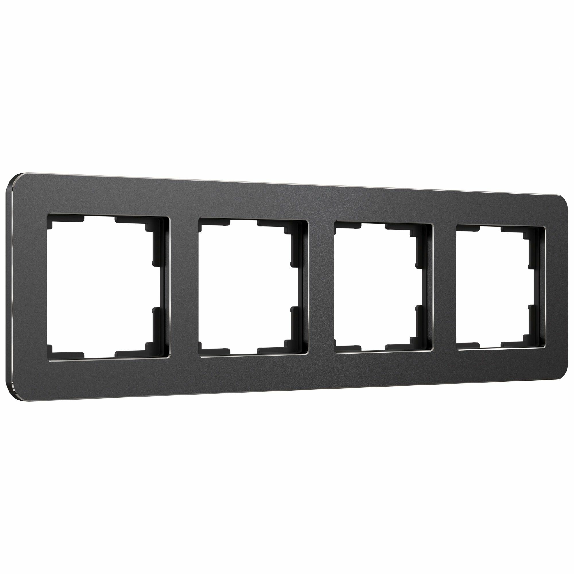 Рамка на 4 поста Werkel Platinum W0042608 (черный алюминий)