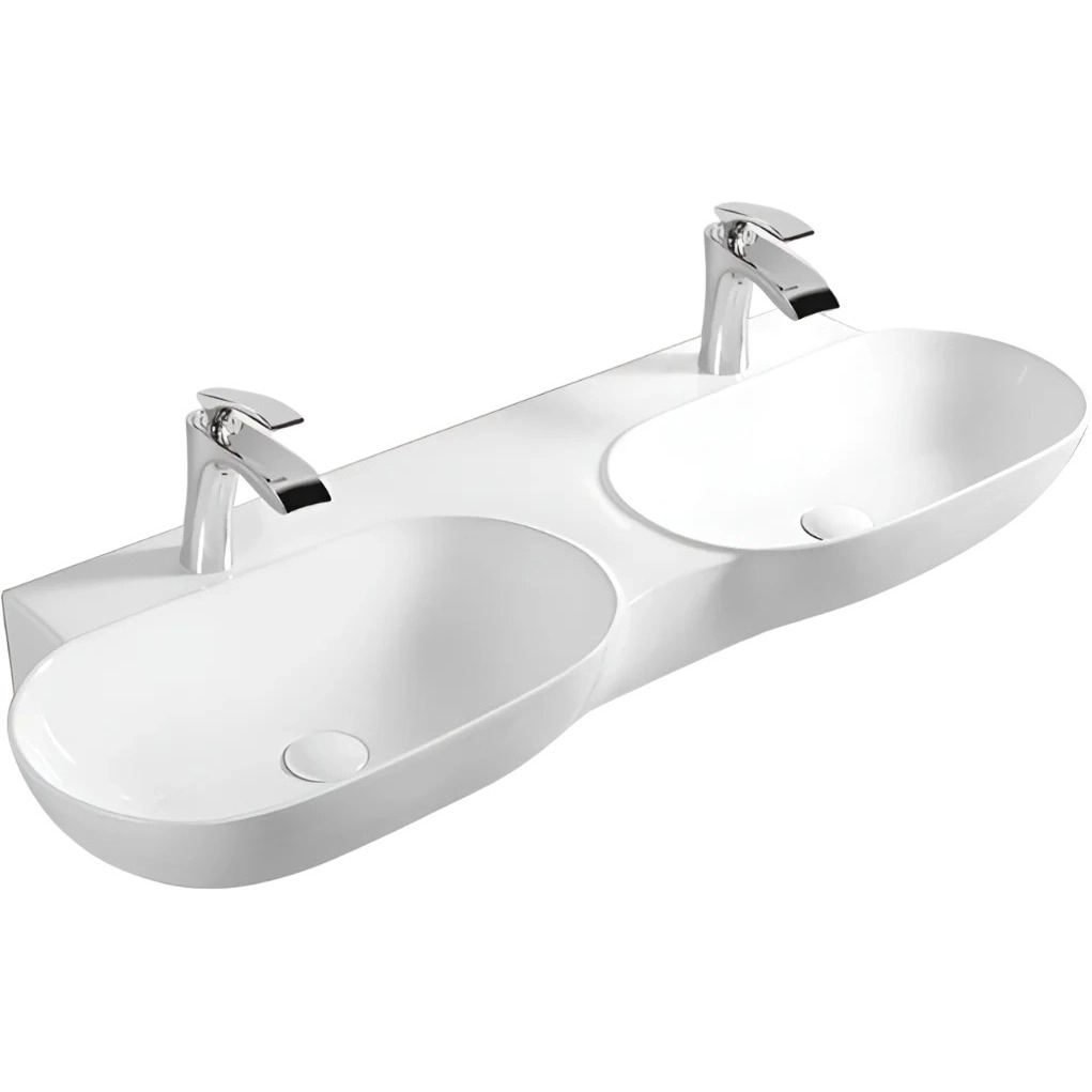 Раковина двойная накладная/подвесная Santiline 120x39, SL-2113