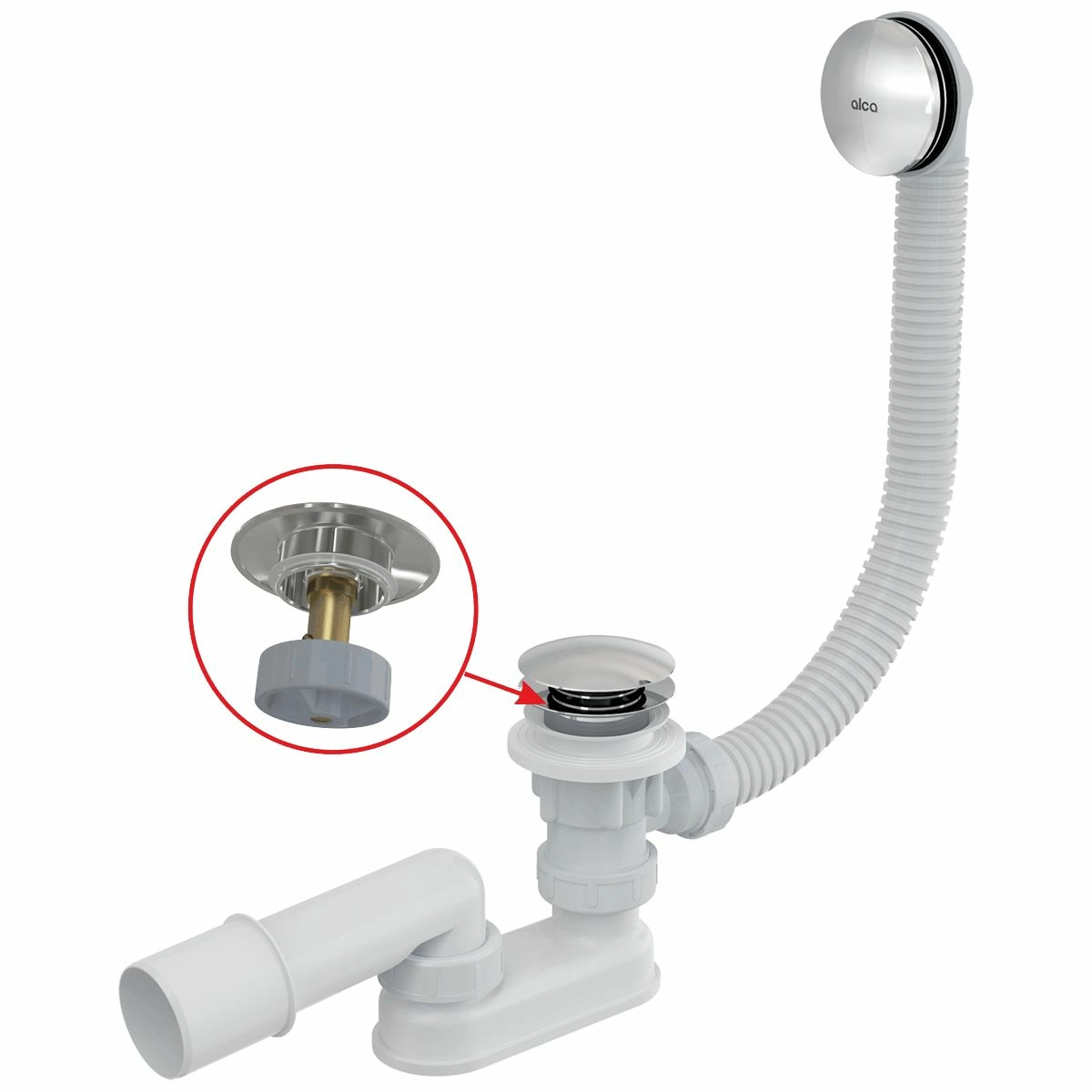 Сифон для ванны Click/Clack Alcaplast, A504CKM