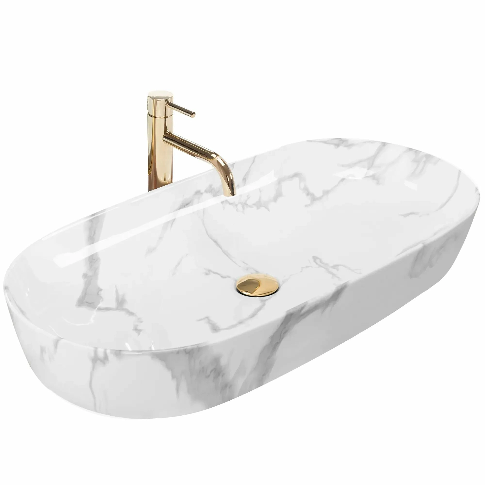 Умывальник Rea Cleo Shiny Marmo 81x41, REA-U8403