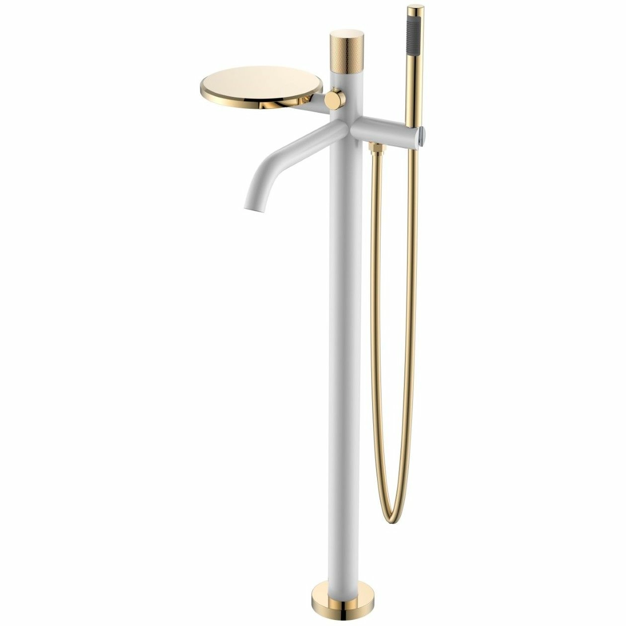 Напольный смеситель для ванны Boheme Stick Touch White/Gold, 129-WG.2