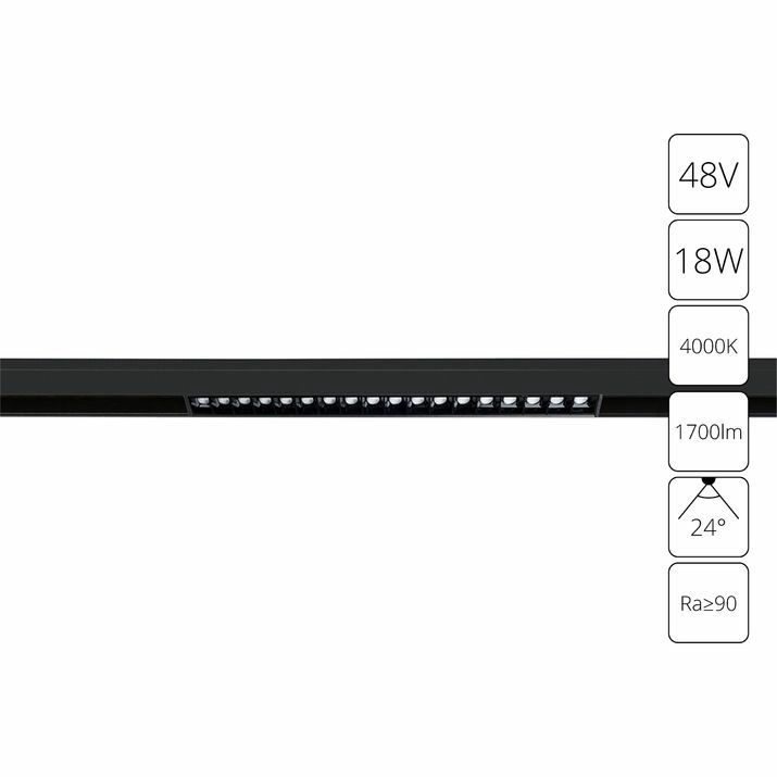 Магнитный трековый светильник Arte Lamp Linea, A4665PL-1BK