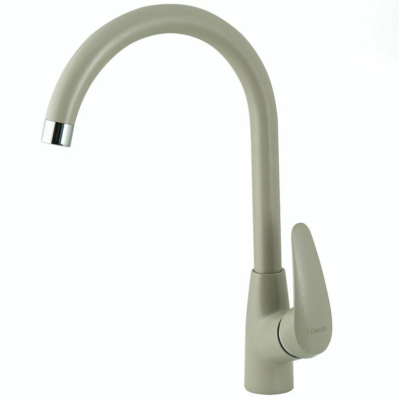 Смеситель для кухни с высоким поворотным изливом Lemark Linara, LM0405PGR