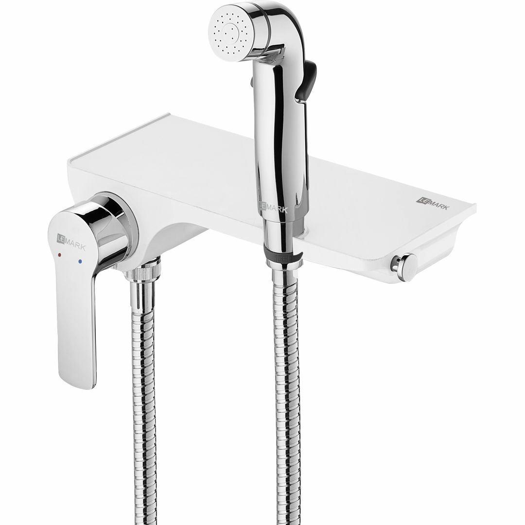 Смеситель настенный с гигиеническим душем Lemark Solo, LM7168CW