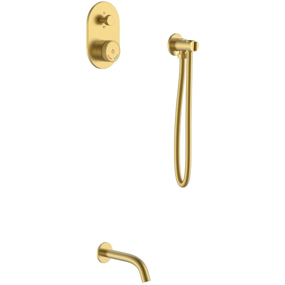 Смеситель автоматический на 3 источника Boheme Tech Matt Gold, 154-MG
