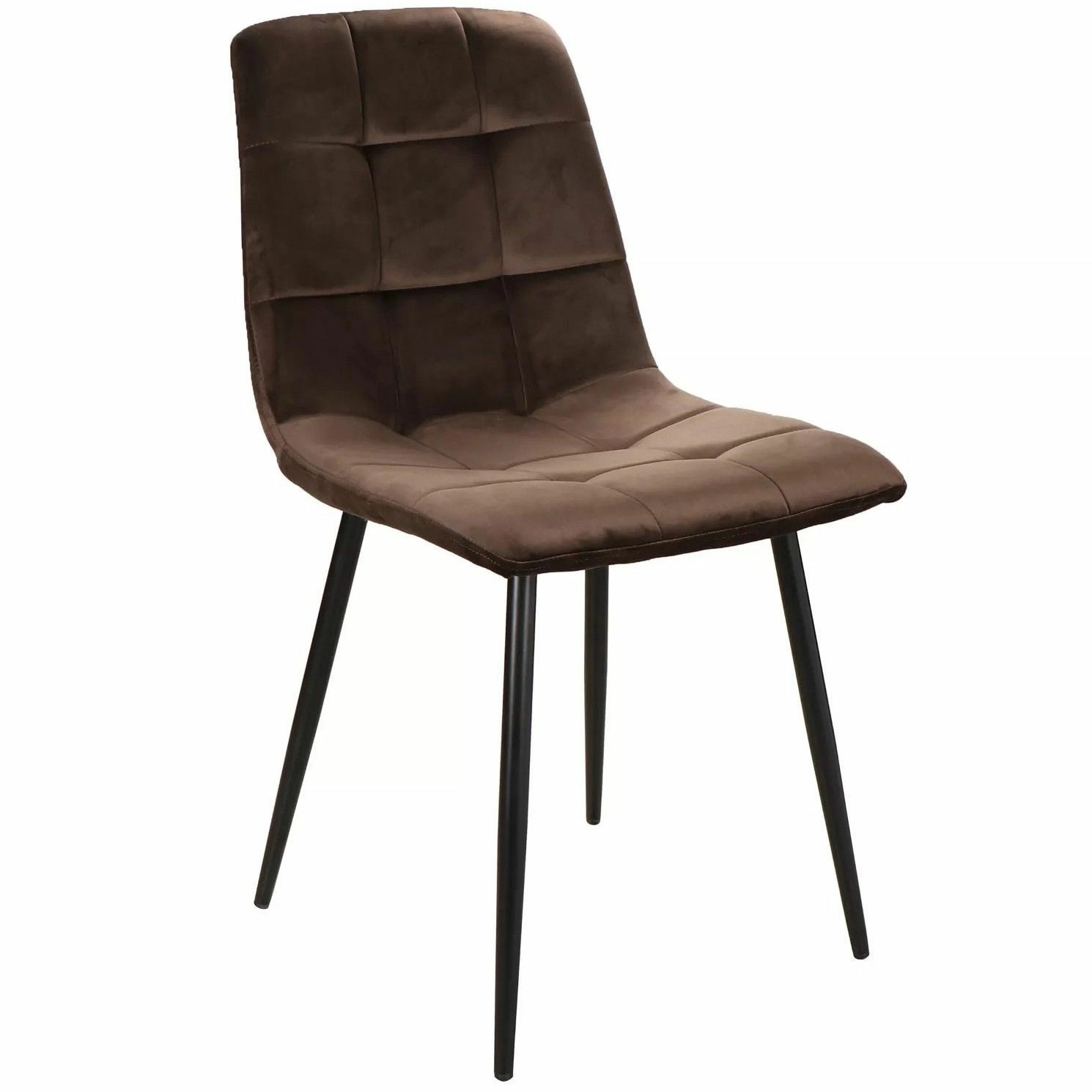 Стул Signal Mila Velvet Bluvel 48 коричневый/черный мат, MILAVCBR