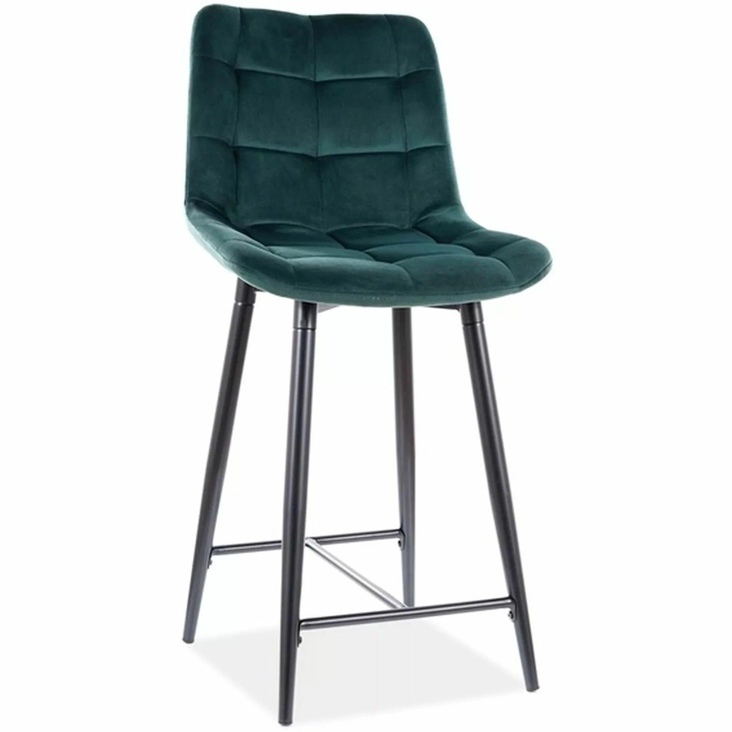 Стул барный Signal Chic H-2 Velvet Bluvel 78 зеленый/черный, CHICH2VCZ