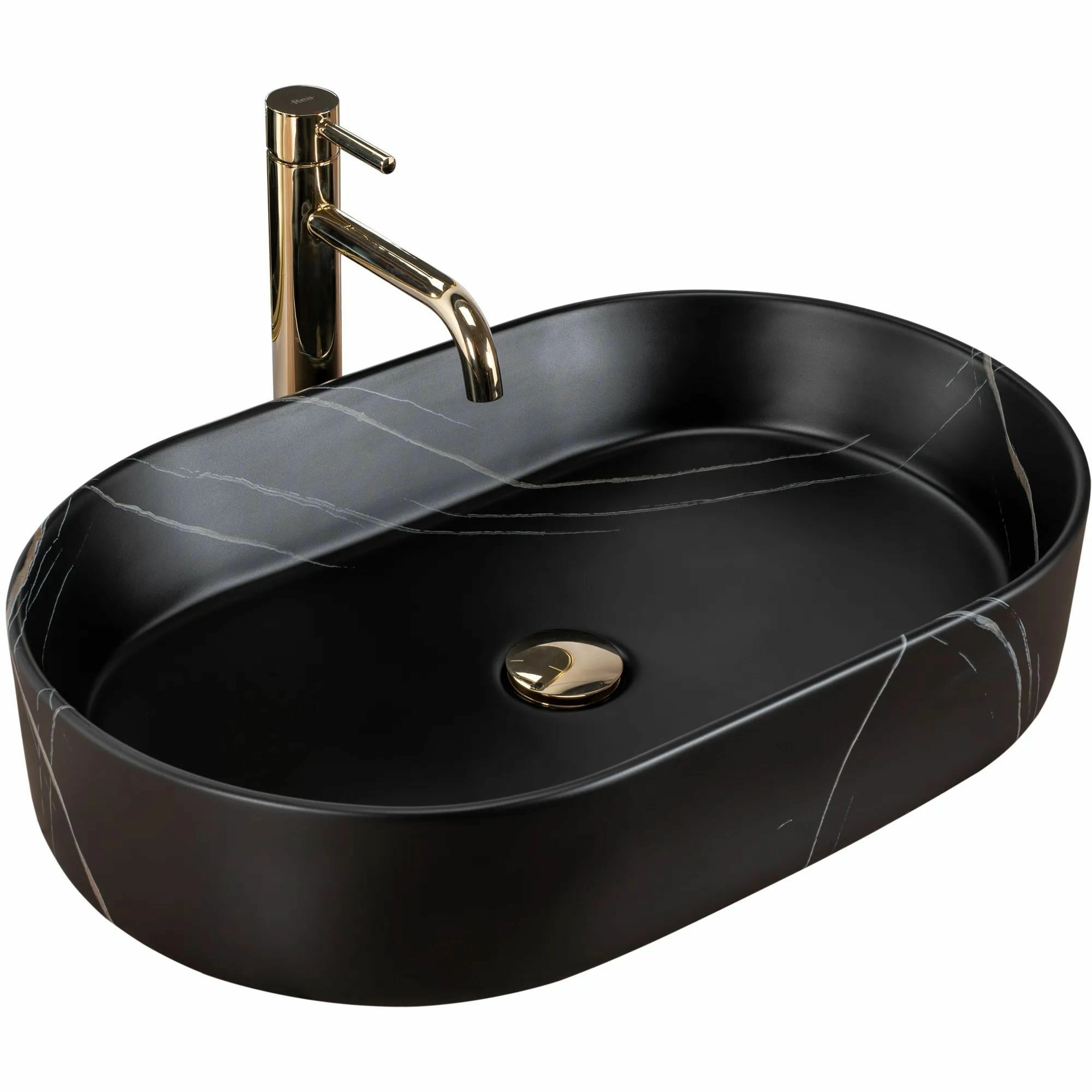 Умывальник Rea Nadia Black Stone Matt 61x38.5, REA-U8565