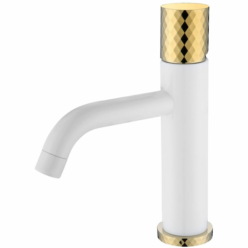 Смеситель для умывальника Boheme Stick Diamond White/Gold, 121-WG