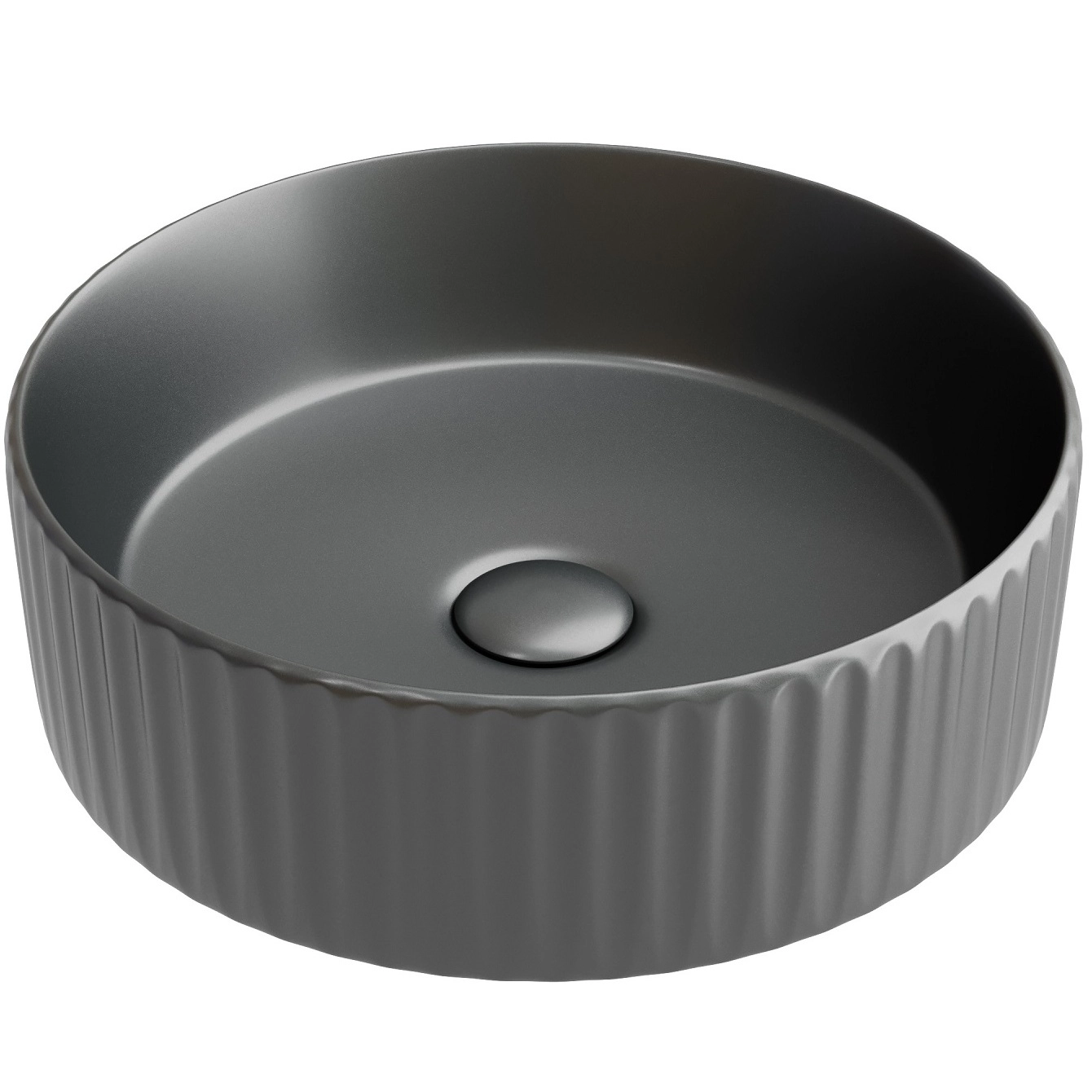 Умывальник чаша накладная круглая CeramicaNova Element 36x36, CN6057MDH