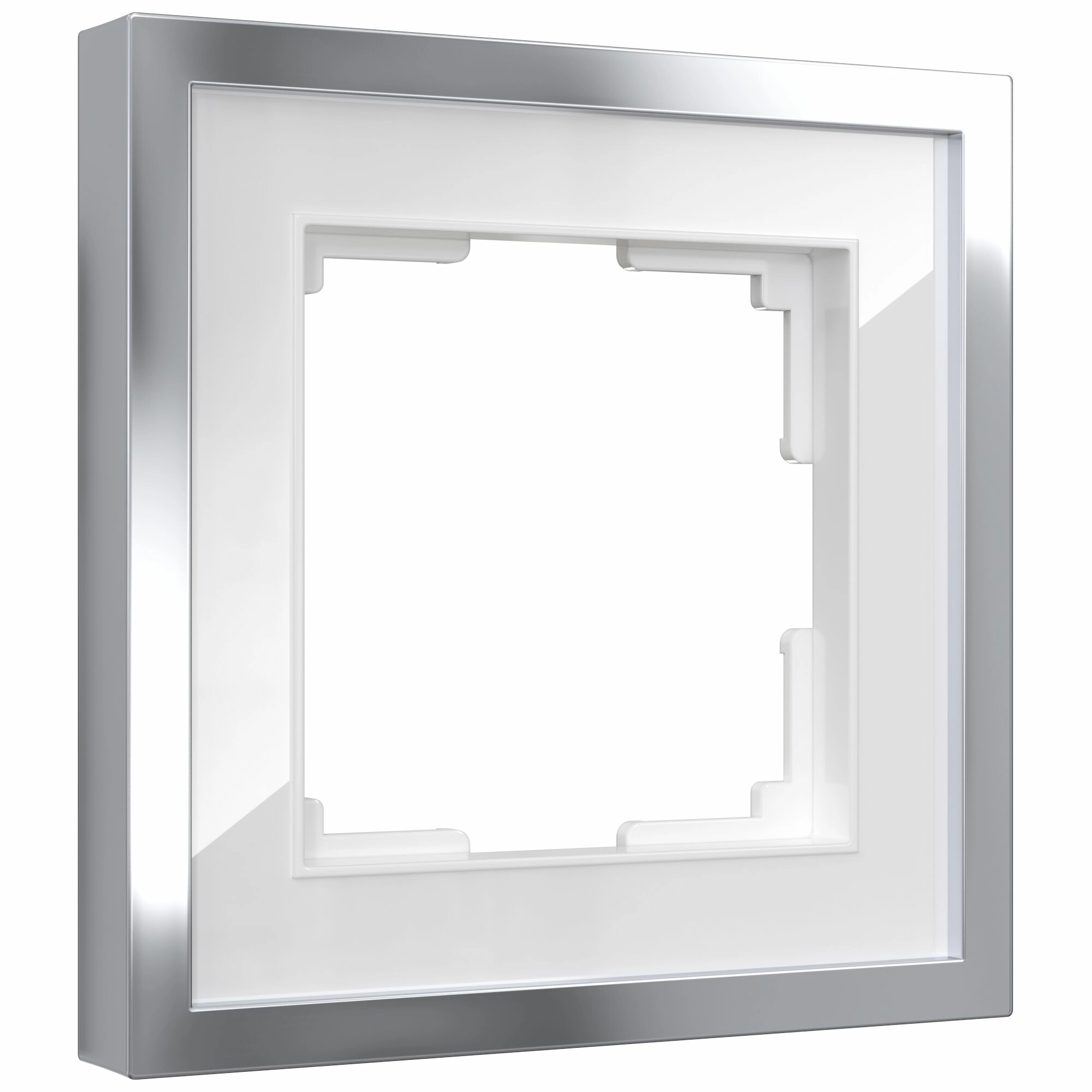 Рамка на 1 пост Werkel Baquette W0012850 (белый/серебро)