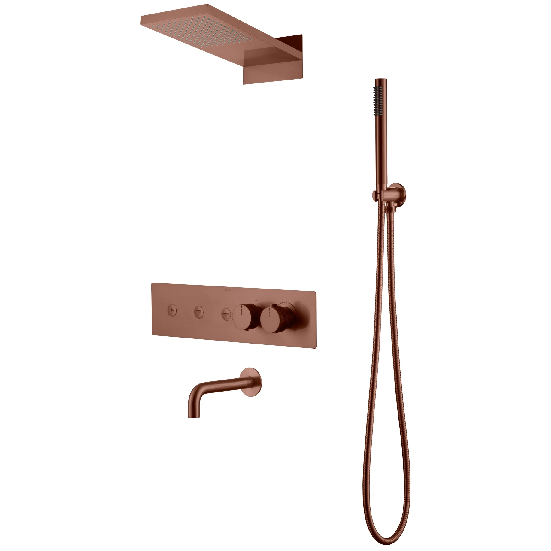 Встроенная душевая система Boheme Fusion Bronze Brushed, 131-2-BRB