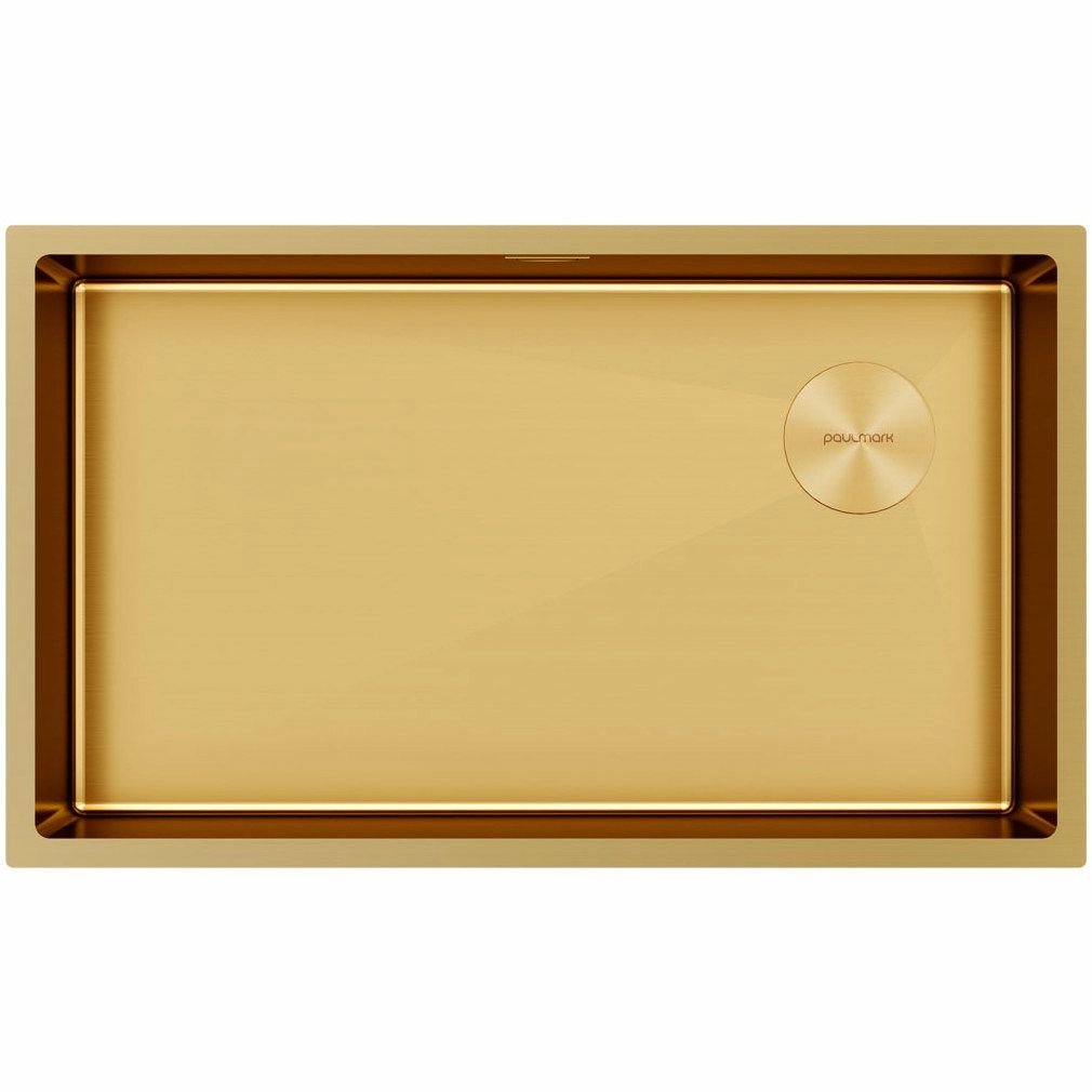 Мойка Paulmark Next Skew 74 брашированное золото, PM887444-BG