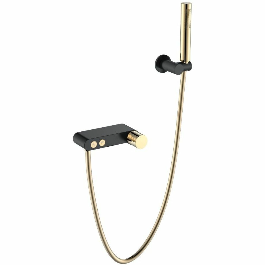 Смеситель для ванны Boheme Stick Diamond Black/Gold, 123-BG