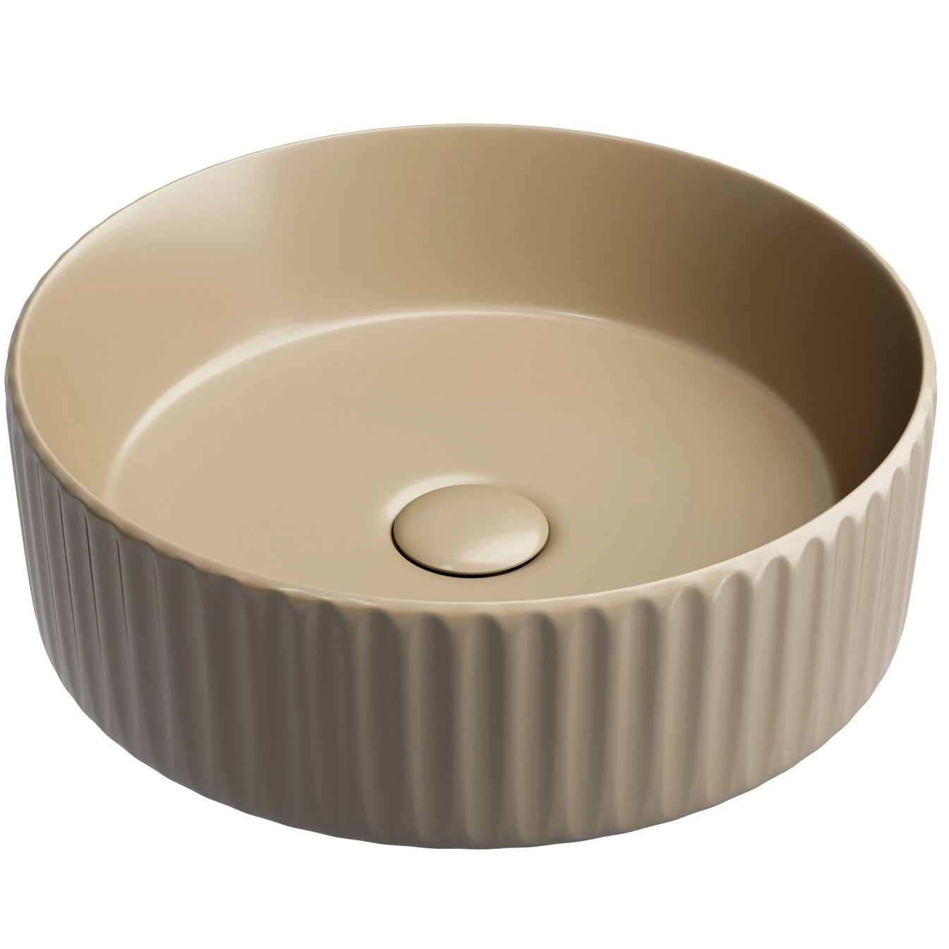 Умывальник чаша накладная круглая CeramicaNova Element 36x36, CN6057MC
