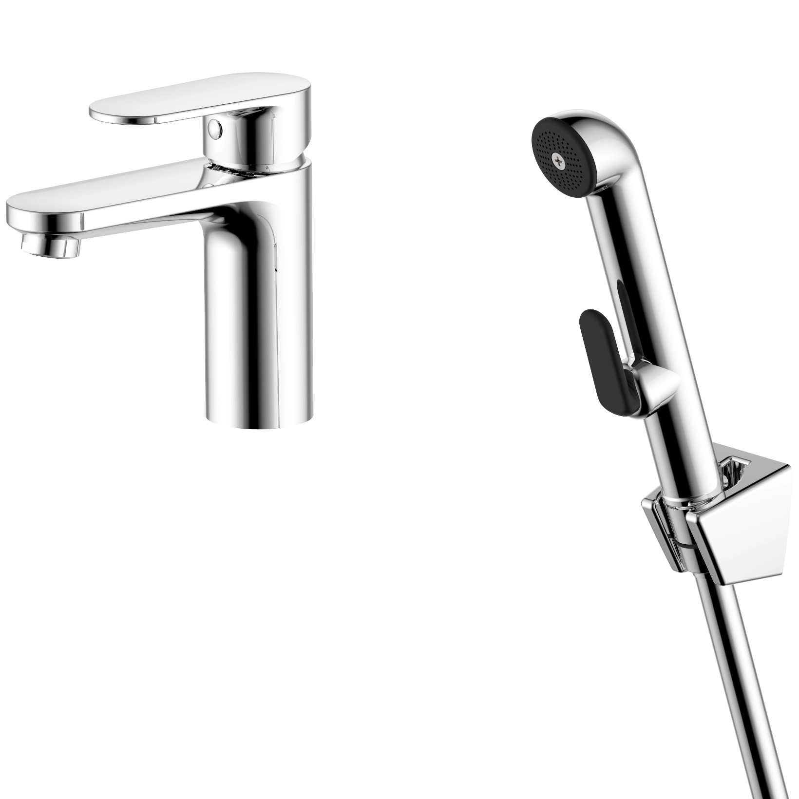 Смеситель для раковины 90 с гигиеническим душем Aquatek Ника, AQ1812CR