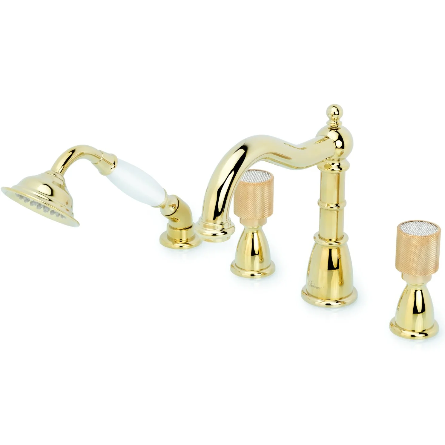 Смеситель для ванны с гарнитуром Boheme Royal Crystal Gold, 395