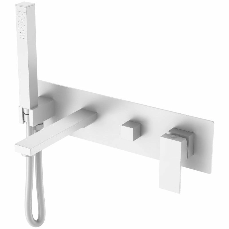 Смеситель для ванны встроенный Boheme Qubic Matt White, 474-2-MW